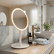 SWISS AQUA TECHNOLOGIES - Miroir cosmétique pliable en plastique, 3 couleurs de lumière réglables, hauteur 34,5 cm, blanc (SATZKLEDB) - vignette