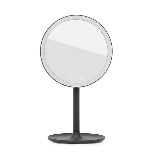 SWISS AQUA TECHNOLOGIES - Miroir cosmétique pliable en plastique, 3 couleurs de lumière réglables, hauteur 34,5 cm, noir (SATZKLEDC) - large