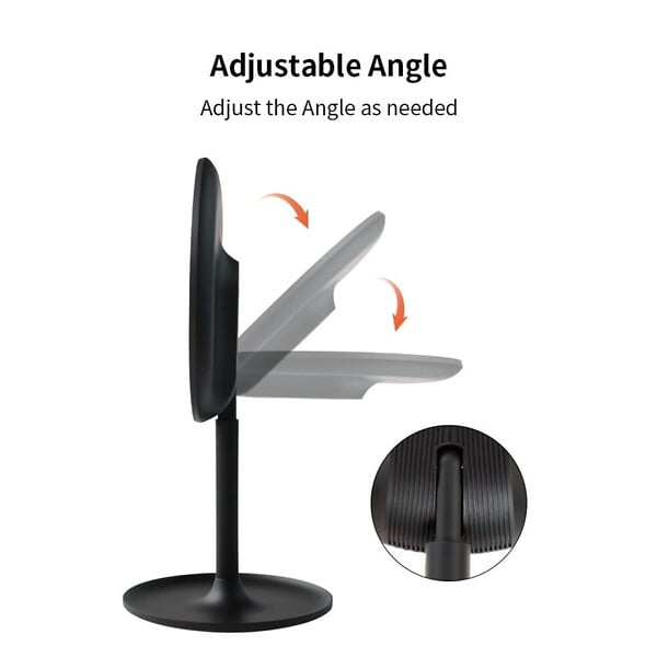 SWISS AQUA TECHNOLOGIES - Miroir cosmétique pliable en plastique, 3 couleurs de lumière réglables, hauteur 34,5 cm, noir (SATZKLEDC) - large