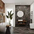 NATUREL - Miroir de salle de bain rond 60 cm avec cadre aluminium noir B-Way (ZBWKU60C) - vignette