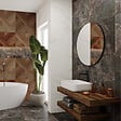 NATUREL - Miroir de salle de bain rond 60 cm avec cadre aluminium noir B-Way (ZBWKU60C) - vignette