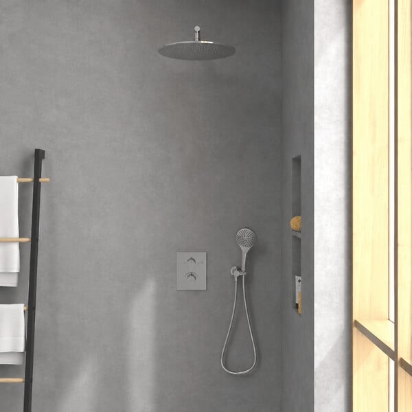 VILLEROY ET BOCH - Colonne de douche encastrée Universal Shower avec douchette 3 jets chromé - large