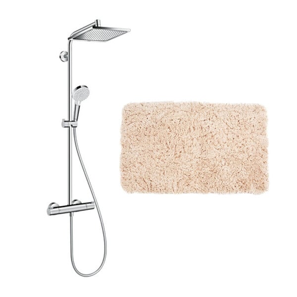 HANSGROHE - Hansgrohe Set de douche Crometta E 240 + cadeau gratuit tapis de salle de bain, beige (27271000-2BE) - large