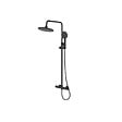 SWISS AQUA TECHNOLOGIES - Basic ensemble de douche avec mitigeur thermostatique, douche de tête, douchette à main, noir mat (SATSSTKEBC) - vignette