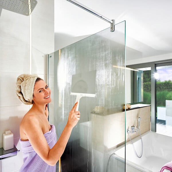 HANSGROHE - Hansgrohe Colonne de douche Crometta E 240 EcoSmart + cadeau gratuit raclette de douche, blanc (27281000-650) - large
