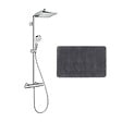 HANSGROHE - Hansgrohe Colonne de douche Crometta E 240 EcoSmart + cadeau gratuit tapis de salle de bain, anthracite (27281000-DAN) - vignette