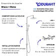 DURAVIT - Pack mitigeur bain douche thermostatique Wave + colonne Shower system Reno - vignette