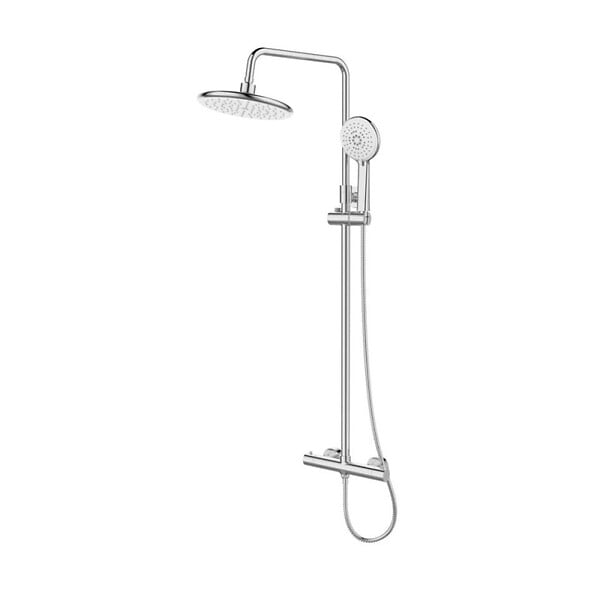 SWISS AQUA TECHNOLOGIES - Basic ensemble de douche avec mitigeur thermostatique, douche de tête, douchette à main, chrome (SATSSTKEB) - large
