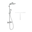 HANSGROHE - Hansgrohe Colonne de douche Crometta E 240 EcoSmart + raclette de douche silicone, crochet de suspension, blanc (27281000-HSB) - vignette