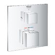 GROHE - Grohtherm Cube mitigeur thermostatique 2 sorties avec inverseur douche de tête / douchette, chrome (24154000) - vignette