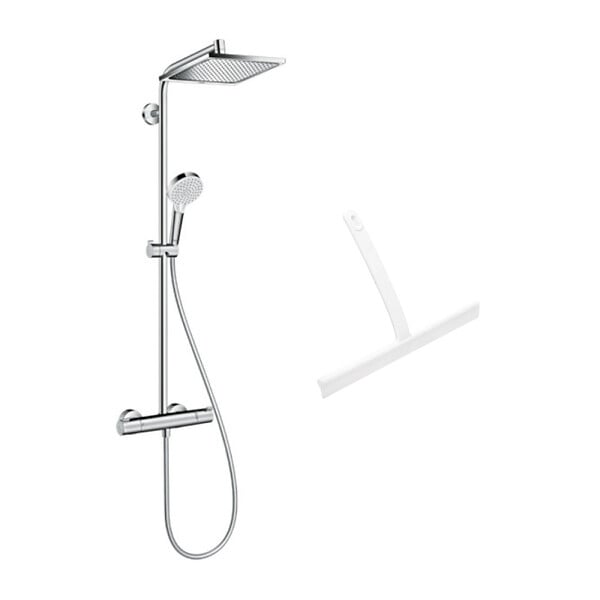 HANSGROHE - Hansgrohe Set de douche Crometta E 240 + cadeau gratuit raclette de douche en silicone, blanc (27271000-HSB) - large