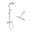 HANSGROHE - Hansgrohe Set de douche Crometta E 240 + cadeau gratuit raclette de douche avec crochet ventouse, transparent (27271000-LUX) - vignette