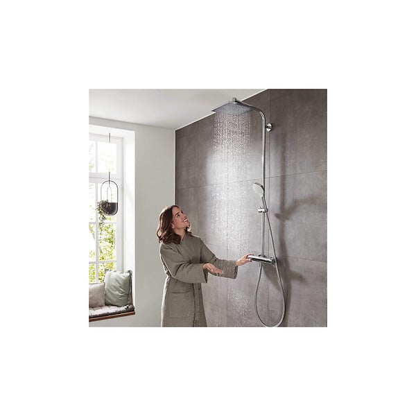 HANSGROHE - Hansgrohe Set de douche Crometta E 240 + cadeau gratuit raclette de douche avec crochet ventouse, transparent (27271000-LUX) - large