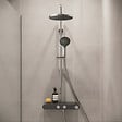 DURAVIT - Colonne de douche thermostatique Shelf 1050 chromé et noir brillant - vignette