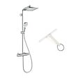 HANSGROHE - Hansgrohe Set de douche Crometta E 240 + cadeau gratuit raclette de douche, blanc (27271000-650) - vignette