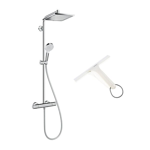 HANSGROHE - Hansgrohe Set de douche Crometta E 240 + cadeau gratuit raclette de douche, blanc (27271000-650) - large