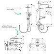 HANSGROHE - Pack mitigeur bain douche mécanique Vernis Blend + colonne Vernis Blend 200 noir mat - vignette