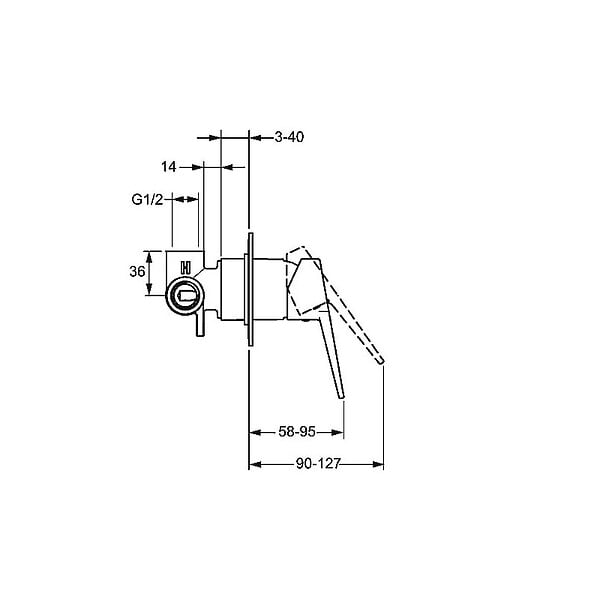 HANSA - TWIST Set de montage avec unité fonctionnelle Robinetterie de douche monocommande pour corps encastrable (49777005) - large