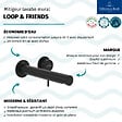 VILLEROY ET BOCH - Mitigeur lavabo mural  Loop & Friends noir mat - vignette