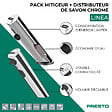 PRESTO - Pack mitigeur infrarouge avec robinet d'arrêt + Distributeur de savon infrarouge Linea Chromé - vignette