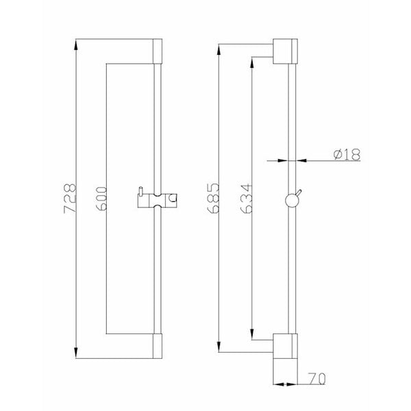 OPTIMA - Barre de douche Optima Comfort, chrome (OPS040) - large