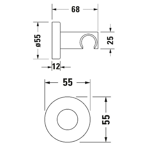 DURAVIT - Support de douchette inox brossé - large