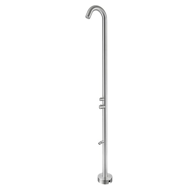 NATUREL - Douche extérieure en acier inoxydable 316L, eau chaude/froide, rince-pieds, acier brossé (TS1002) - large