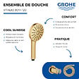GROHE - Douchette Vitalio Joy+ 120 + Support mural + Flexible 175 cm Cool Sunrise - vignette
