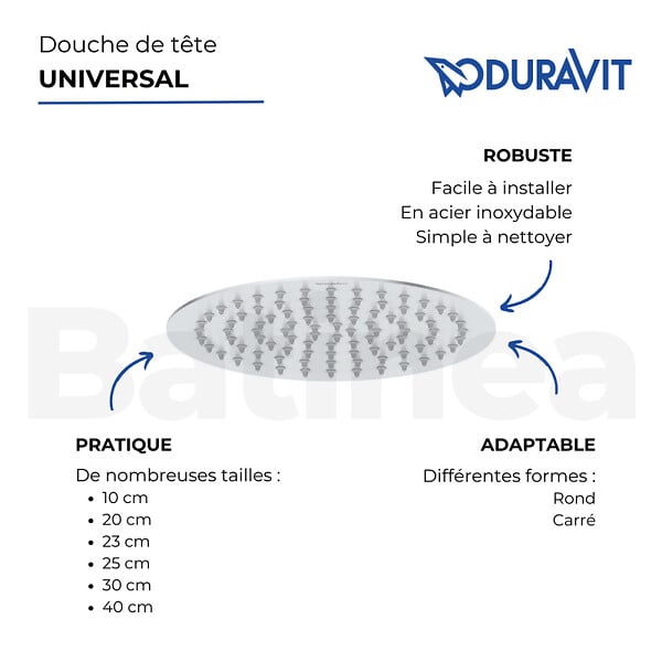DURAVIT - Douche de tête Universal 10 cm chromé - large
