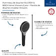VILLEROY ET BOCH - Pommeau de douche Verve Showers 3 jets + Flexible de douche Universal Showers 160 cm Noir mat - vignette