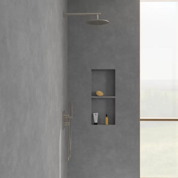 VILLEROY ET BOCH - Douche de tête  Universal ronde Brushed Nickel Matt - large