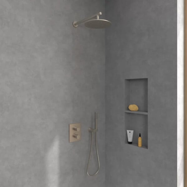 VILLEROY ET BOCH - Douche de tête  Universal ronde Brushed Nickel Matt - large