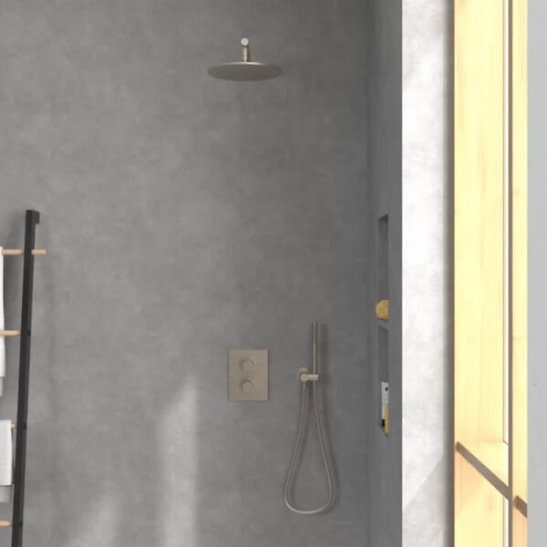 VILLEROY ET BOCH - Douche de tête  Universal ronde Brushed Nickel Matt - large