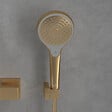 VILLEROY ET BOCH - Pommeau de douche Verve Showers 3 jets + Flexible de douche Universal Showers 160 cm Or brossé - vignette