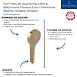 VILLEROY ET BOCH - Pommeau de douche Verve Showers 3 jets + Flexible de douche Universal Showers 160 cm Or brossé - vignette
