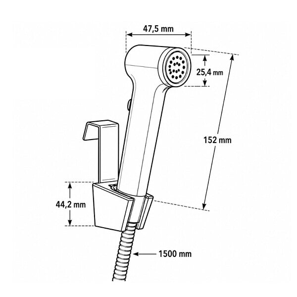 WIRQUIN - Kit douchette WC Shattaf 1 jet chromé - large
