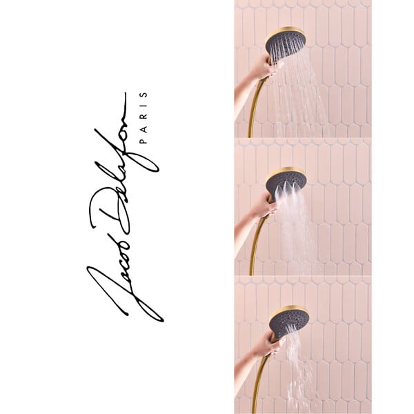 JACOB DELAFON - Pommeau de douche 3 jets Metro signature noir mat + flexible - large