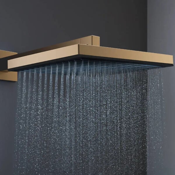 HANSGROHE - Pulsify E douche de tête murale/plafonnière 260 1 jet, bronze brossé (24330140) - large