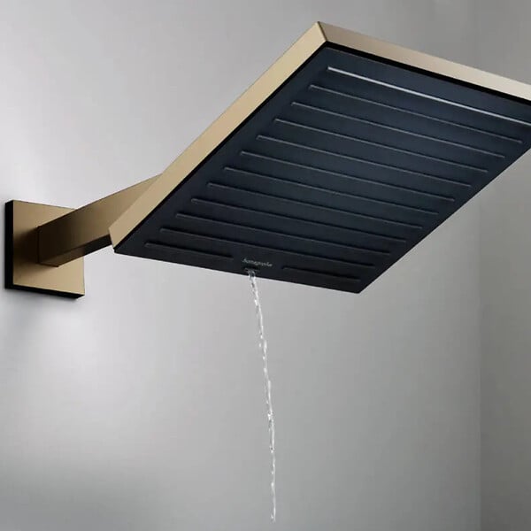 HANSGROHE - Pulsify E douche de tête murale/plafonnière 260 1 jet, bronze brossé (24330140) - large