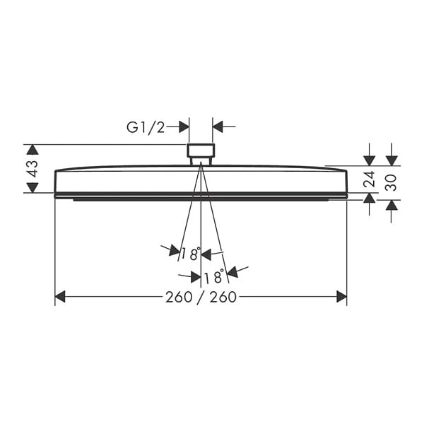 HANSGROHE - Pulsify E douche de tête murale/plafonnière 260 1 jet, bronze brossé (24330140) - large