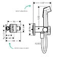 HANSGROHE - Douchette bidette EcoSmart S avec robinet d'arret et corps d'encastrement Noir mat - vignette