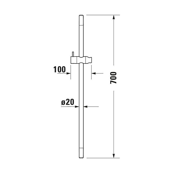 DURAVIT - Barre de douche Universal 70 cm chromé - large
