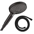HANSGROHE - Pommeau de douche Raindance Select S EcoSmart 120 3 jets noir mat + flexible de douche 1,25 m Isiflex noir mat - vignette