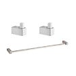 SIKO - Multi set de deux crochets de salle de bain + porte-serviettes 1 barre, longueur de 60 cm, chrome (ELEMULTI-SET2) - vignette