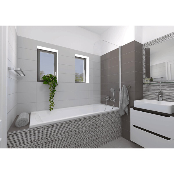 SIKO - Multi set de deux crochets de salle de bain + porte-serviettes 1 barre, longueur de 60 cm, chrome (ELEMULTI-SET2) - large