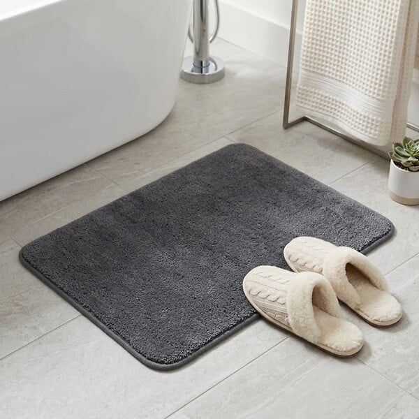 SWISS AQUA TECHNOLOGIES - Vision 50x80 cm tapis de salle de bain en polyester, anthracite (SATDPREDAN) - large