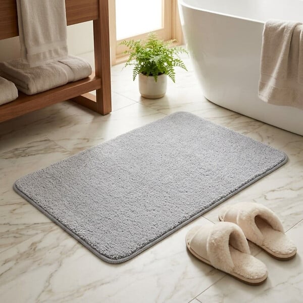 SWISS AQUA TECHNOLOGIES - Vision 50x80 cm tapis de salle de bain en polyester, gris (SATDPREDSE) - large