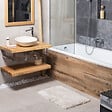 SWISS AQUA TECHNOLOGIES - Infinitio 80x50 cm tapis de salle de bain en polyester, beige (SATDPRED02BE) - vignette