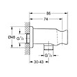 GROHE - Rainshower coude à encastrer 1/2″ avec support, warm sunset brossé (G26658DL0) - vignette