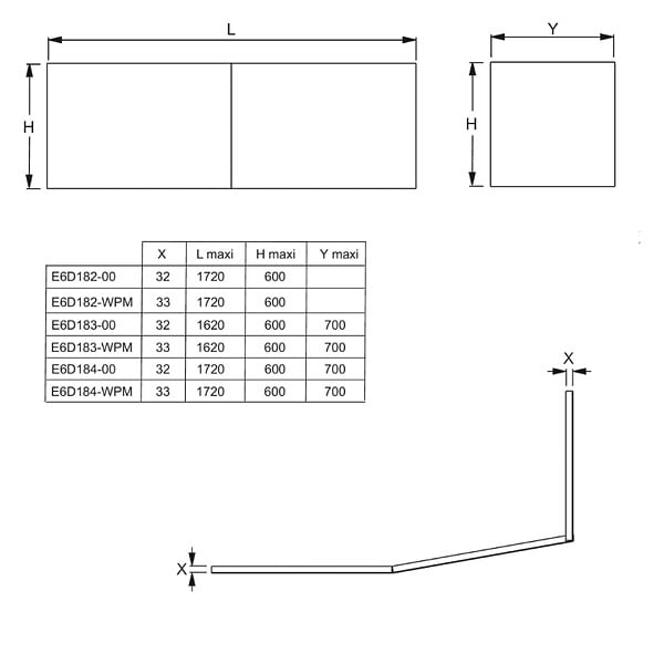 JACOB DELAFON - Tabliers bain-douche 160 x 85 cm Sofa installation en niche blanc brillant - large